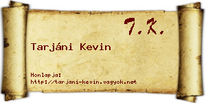 Tarjáni Kevin névjegykártya